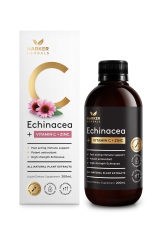 Harker Herbals Echinacea + Vitamin C + Zinc 200ml + Free Gift with Purchase Sleep Well 100ml